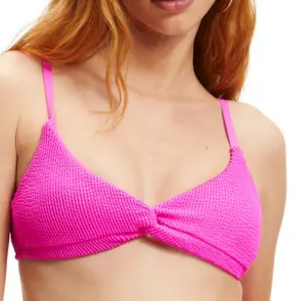 NWT Good American Women Always Fits twist Hawiian Pink Bra bikini swim sz 7/4XL